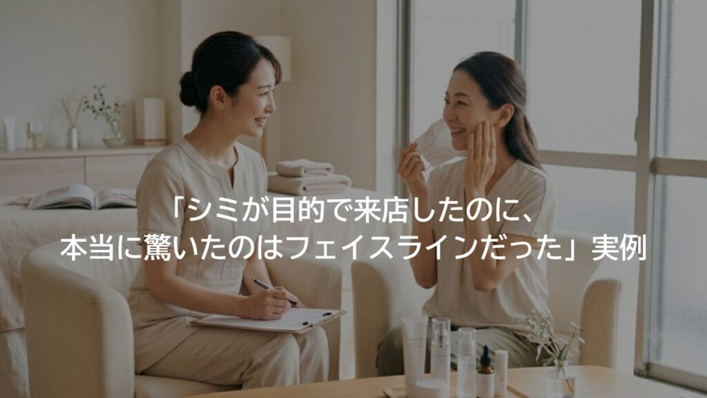 「シミが目的で来店したのに、本当に驚いたのはフェイスラインだった」実例